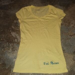 Fox Racing Logo On Women's Yellow Tee From No Boundaries